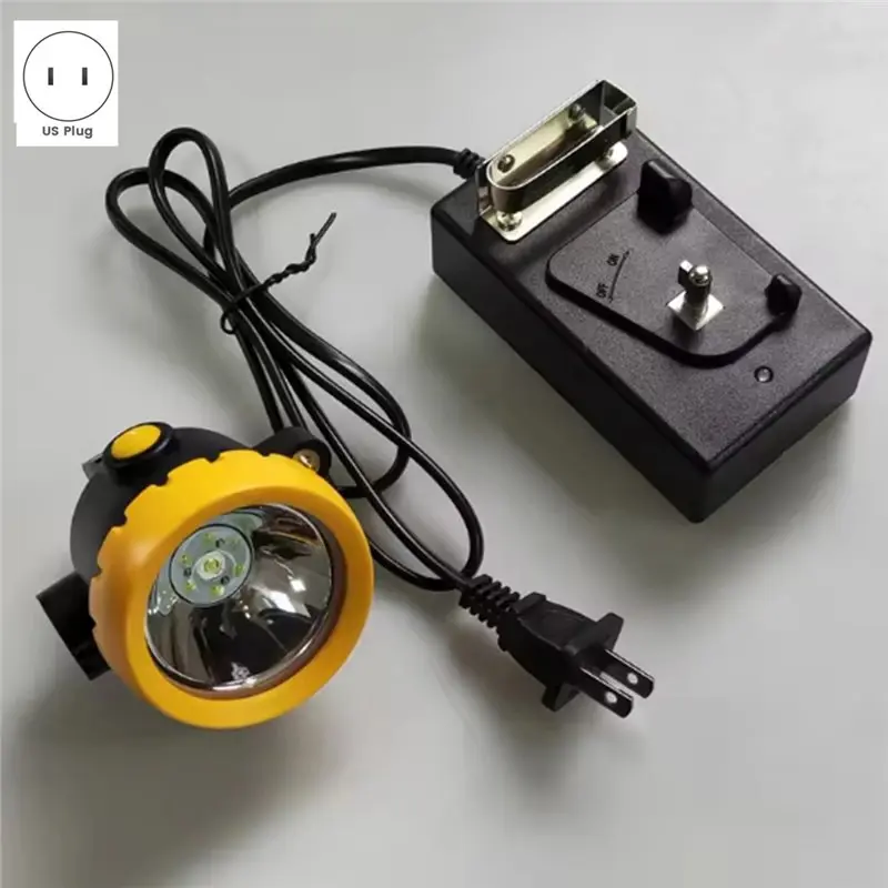 ABLN-BK2000 KL2.5LM Wireless Cordless LED Mining Headlamp Miner Light Safety Cap Lamp US Plug view 5
