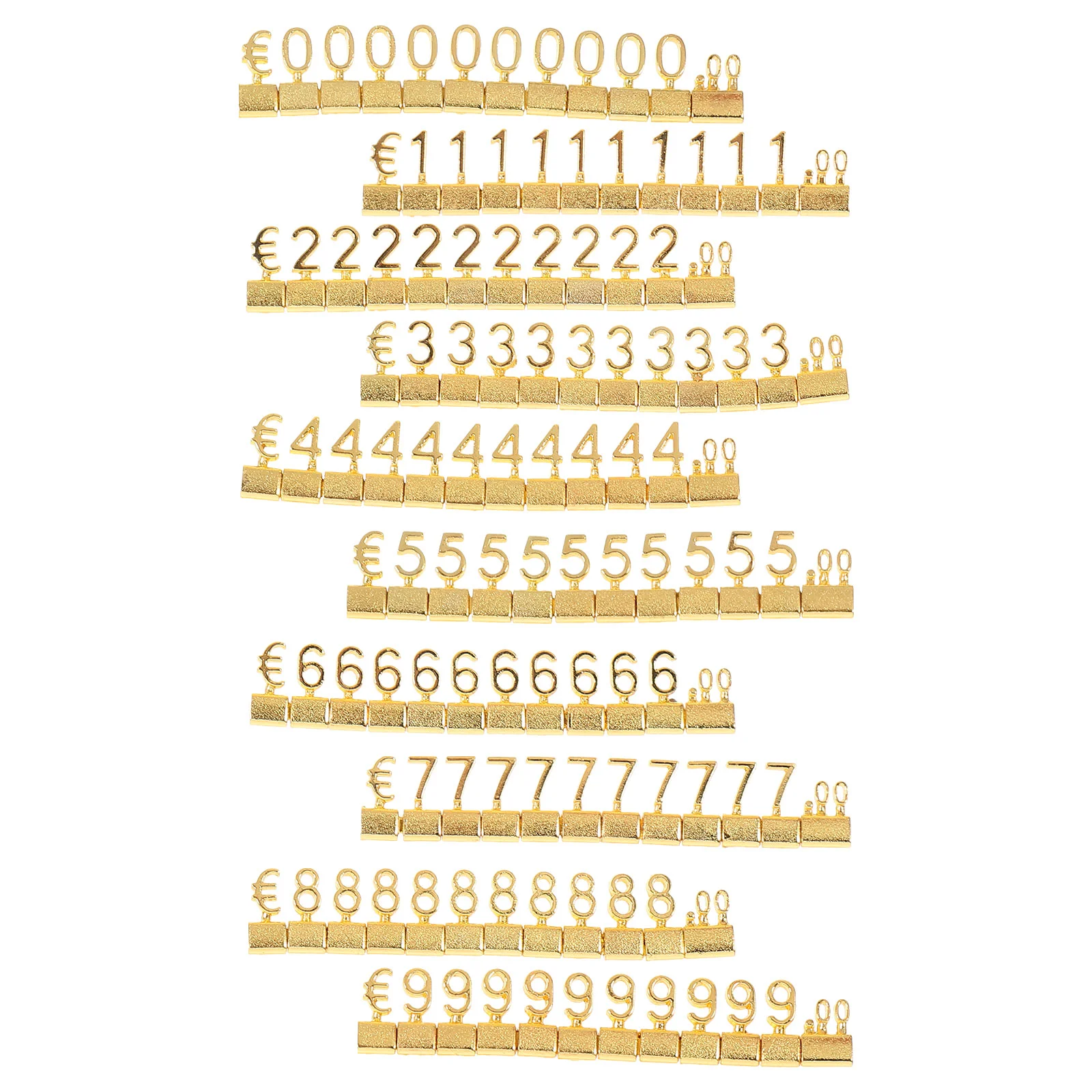 10 Pcs Small Price Tags Stickers Metal Show Rack Display Cube Number Stands Golden Alloy