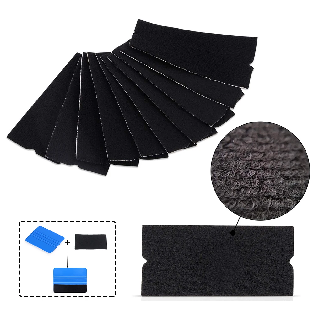 TOFAR 50PCS Spare Felt Fabric Cloth Buffers for Vinyl Squeegee Window Film Tint Car Wrap Tool 4