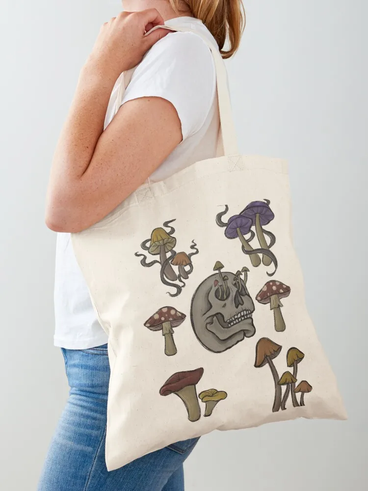 Mushrooms Tote Bag eco pack shopping trolley bag free delivery bags reusable shopping bags Canvas Tote Bag