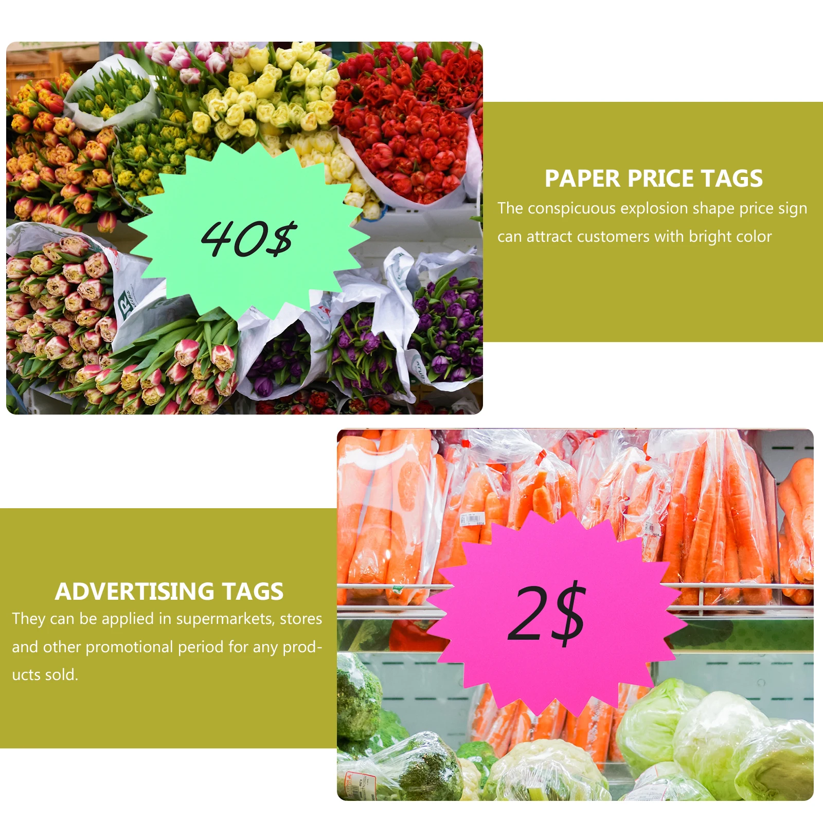 

40 шт. флуоресцентные ценники в форме взрыва, креативные знаки товаров для супермаркетов, гаража, продаж, ценники в форме взрыва