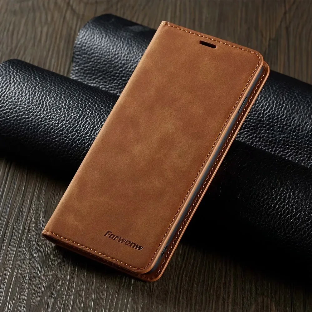 Ультратонкий кожаный чехол для Samsung A71 A51 A72 A52s A12 A21s S10e Note 20 S21 Ultra S20 FE S10 Plus Flip Cover A70 A50 S9 S8 S7 — фото товара