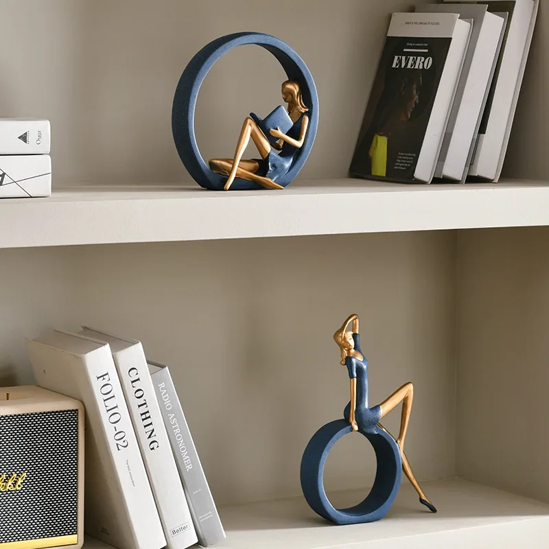 Cross-border Yoga Reading OK Girl, Interesting Design Literary Reading Girl Ornaments Living Room, Entrance, Office, Study