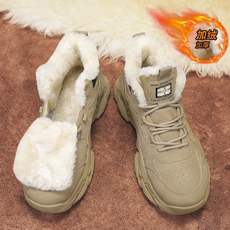 

Мужские зимние высококачественные теплые ботильоны, зимние ботинки с хлопковой подкладкой, удобные походные ботинки, уличная альпинистская обувь