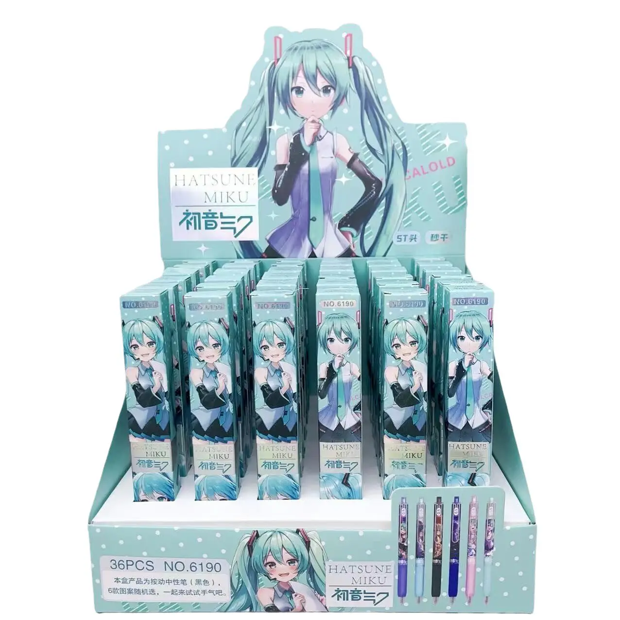 Hatsune Miku Anime Blind Box Pen 1 Random Design,Kawaii Retractable Gel Pen Perfect Birthday Holiday Gift for Hatsune Miku Fans