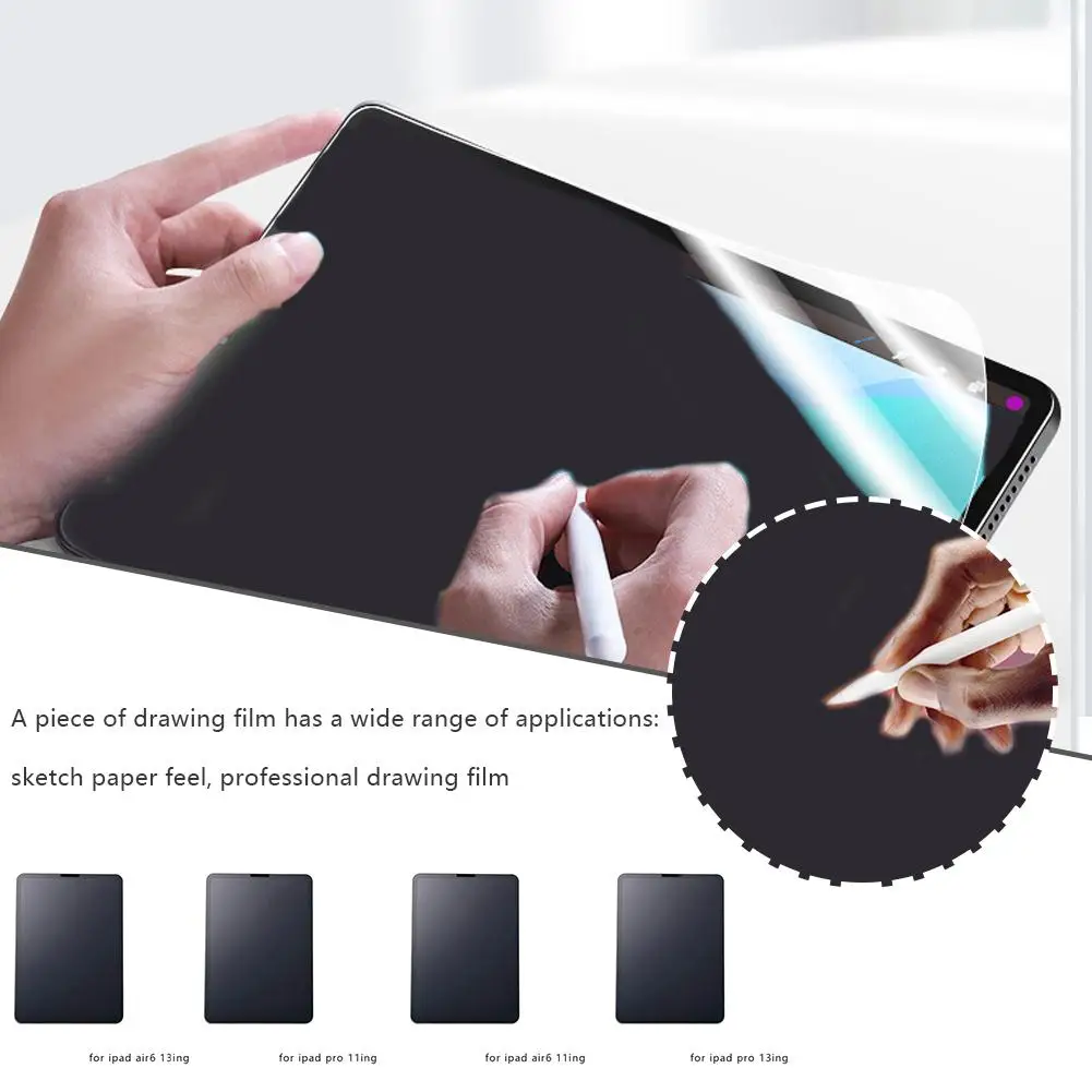 

11/13 Inch Frosted Soft Film For Ipad Pro Paper Film Removable Magnetic Matte Paper Film Screen Protector T9S1