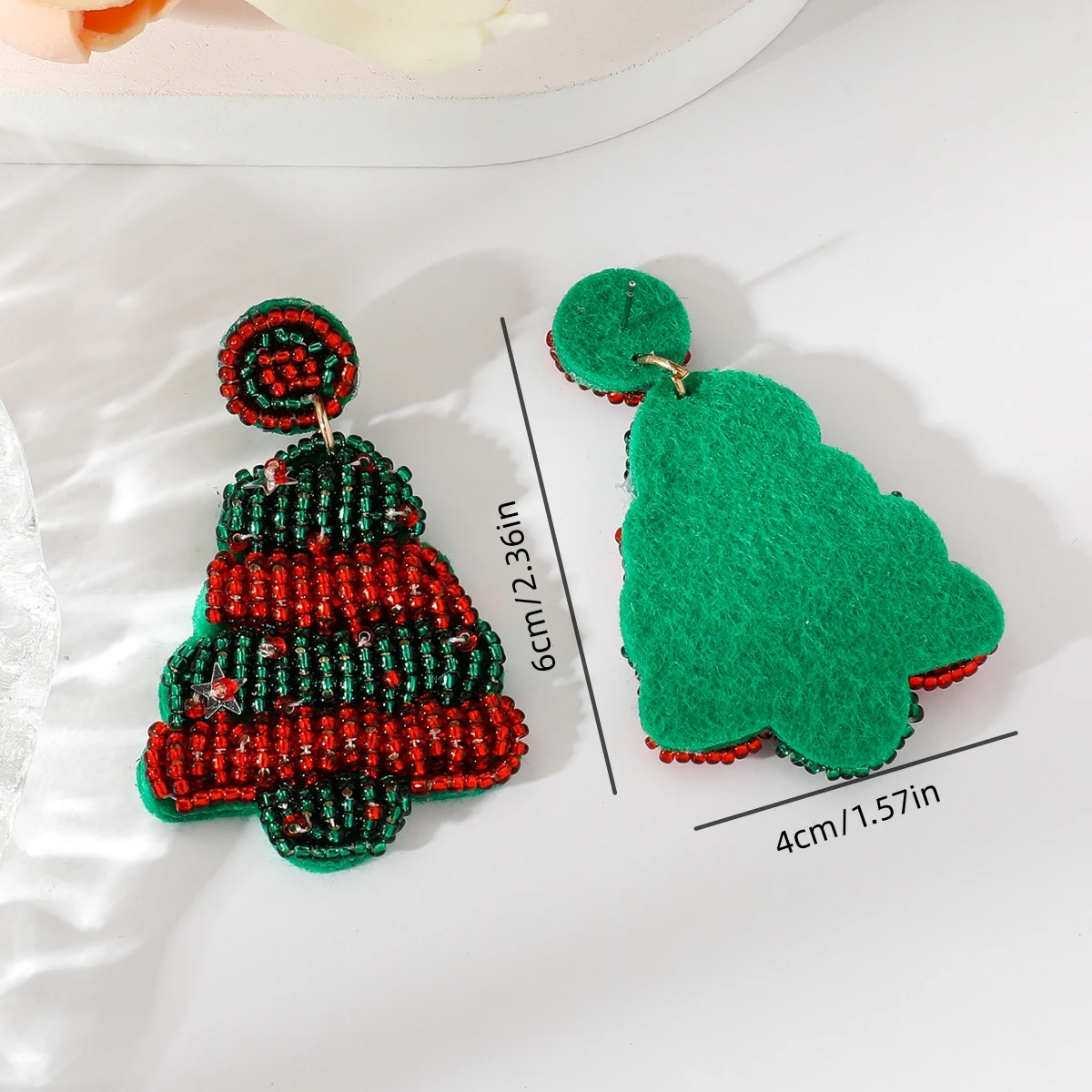 اليدوية شجرة عيد الميلاد مطرز استرخى أقراط احتفالية عطلة هدية مجوهرات لوازم الحرف زخرفة الديكور