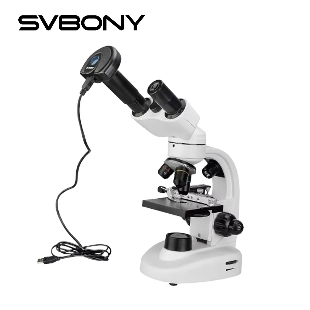 SVBONY SV605  40x-1600x Microscopes Electron Binocular with Science Kits, Dual LED Illumination with SV189 Microscope Camera