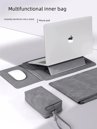 Imagen 2 del producto Funda para portátil 13 14 15 15,6 16 pulgadas para Huawei HP DELL bolsa para Macbook Air Pro 13 13,6 M4 funda para portátil con soporte hombres mujeres