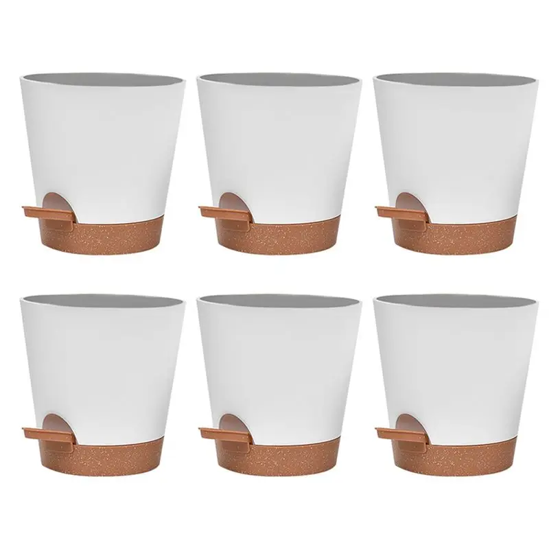 

Best Of 2025-Plant Pots 6 Inch Self Watering Planters With Drainage Hole, Planters For All House Plants, Succulents,Snake Plant