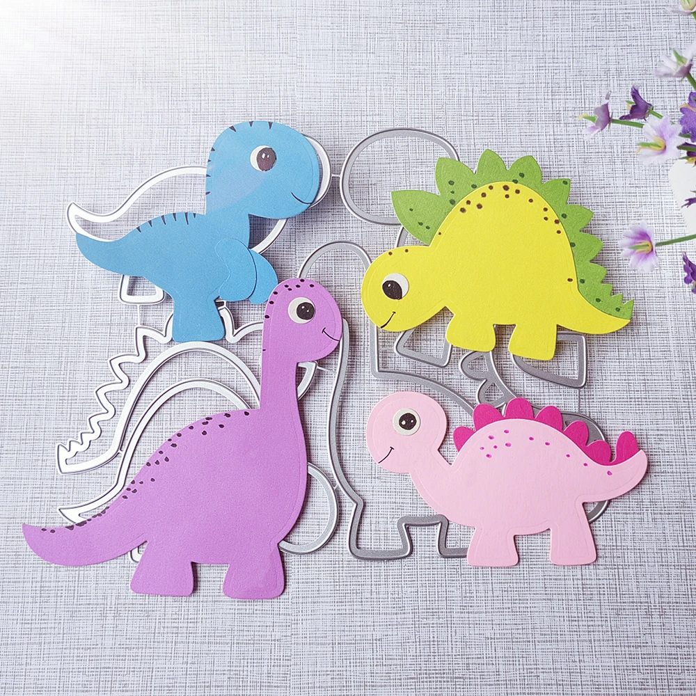 New and Exquisite 4 Dinosaurs cutting dies scrapbook decoration embossed photo album decoration card making DIY crafts