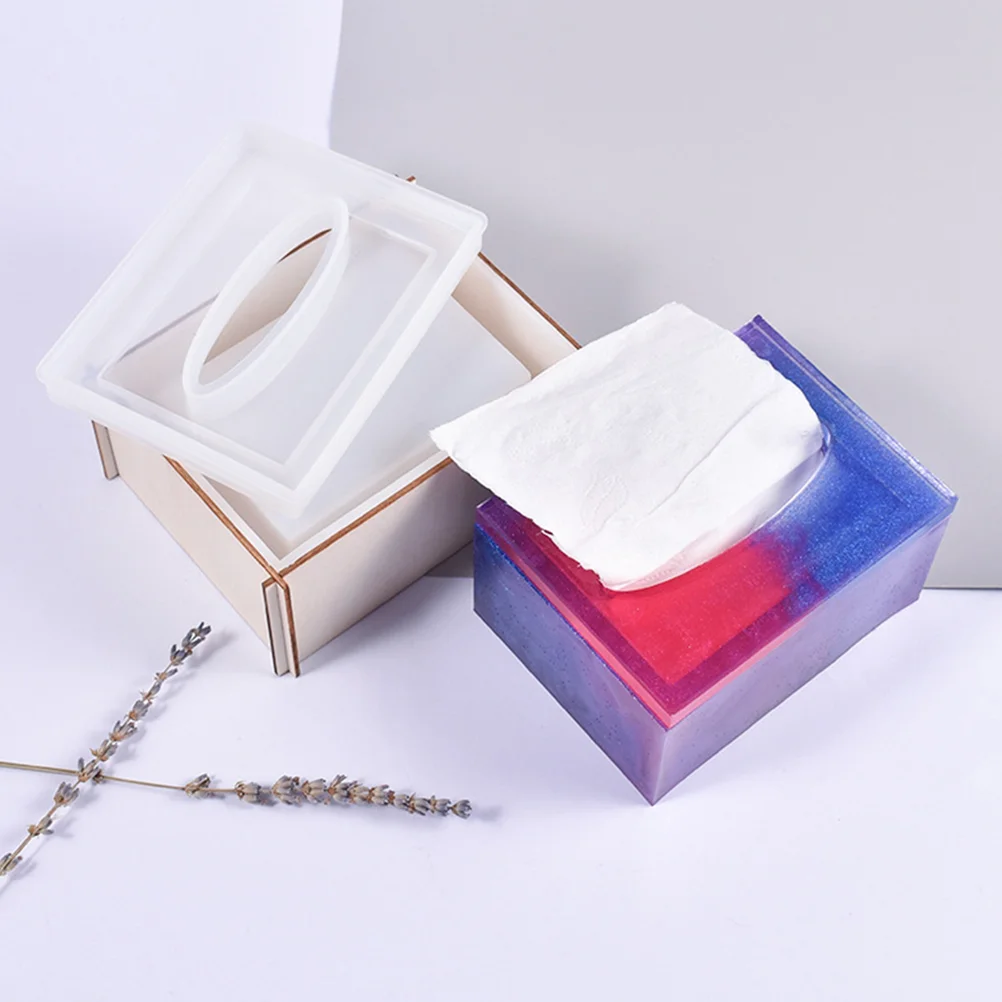 

Paper Box Mold DIY Silicone Tissue Case Making Mould Handicarft Gift Crystal Epoxy Organizer Holder Casting The Jewelry Boxes