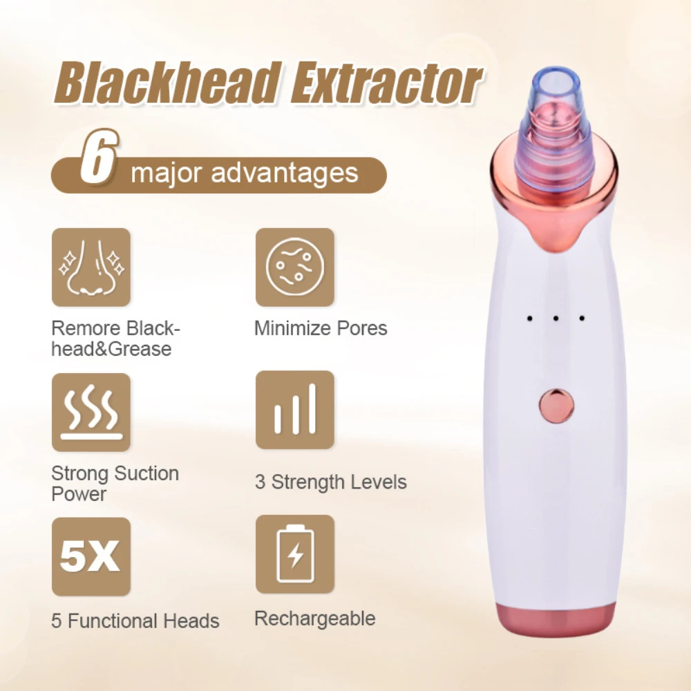 Electric Facial Blackhead Remover Vacuum Pore Cleaner Acne Cleanser Black Spots Removal Face Nose Deep Cleaning tools