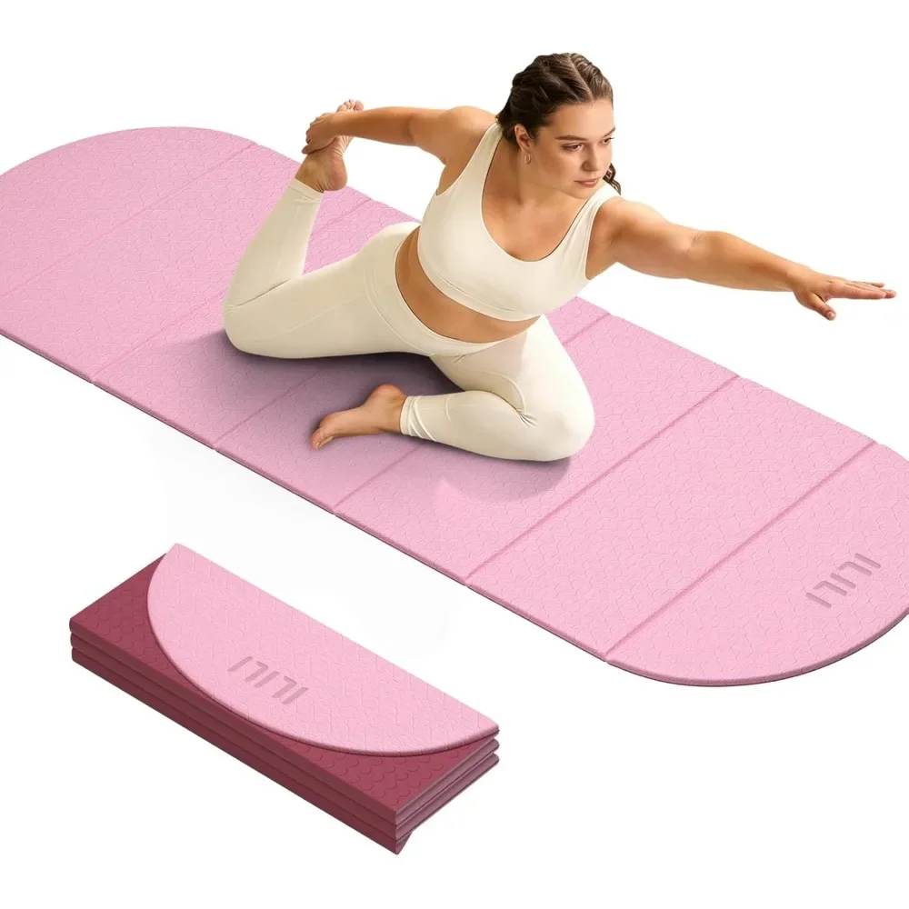 

Foldable Semicircular Yoga Mat 10mm Thick TPE Extra Long 75x26 Inches Soft Portable for Yoga Home Gym Outdoor