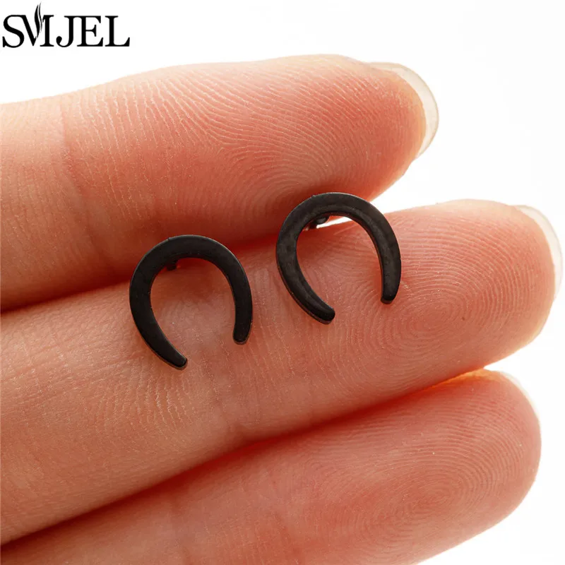 Punk Stainless Steel Geometric Earrings, U Shaped Design