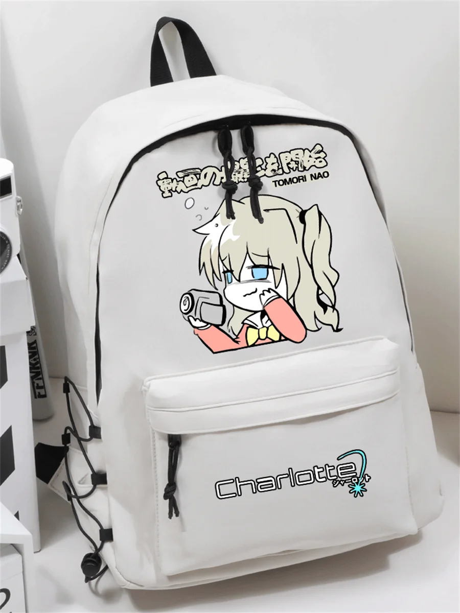 Japanese Anime Charlotte Cute Soft Student Schoolbag Tomori Nao Teenagers Backpack Handbag Sports Leisure Fashion Simplicity Bag