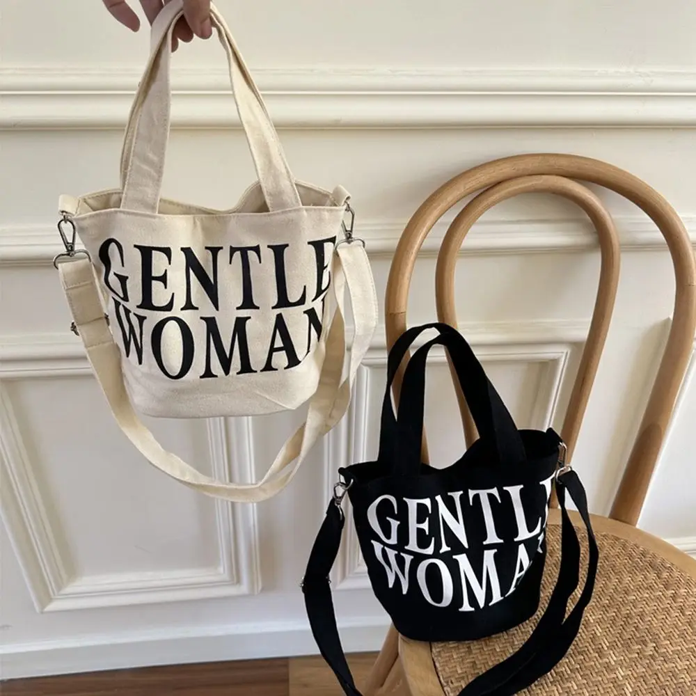 Fashion Canvas Shoulder Bag Casual Large Capacity Gentlewoman Tote Bag Letter Printing Underarm Bag Woman\'s Handbag