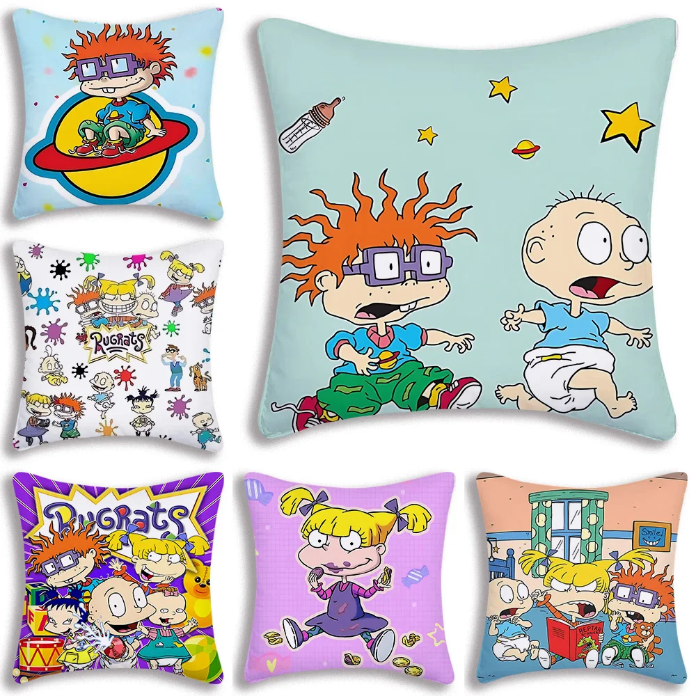 Cartoon Pillowcases R-Rugrats Square Cushion Cover Luxury Pillow Cover Pillow Case Sofa Bed Room Decor Dakimakura Wedding Gift