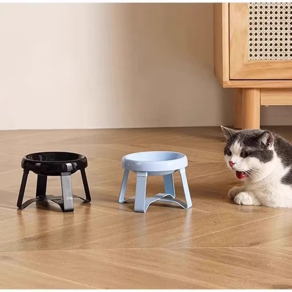 Elevated Pet Bowl Set: Raised Feeder with Stand To Prevent Cat Acne & Aid Digestion for Neck Support, Easy-Clean PE Material view 5
