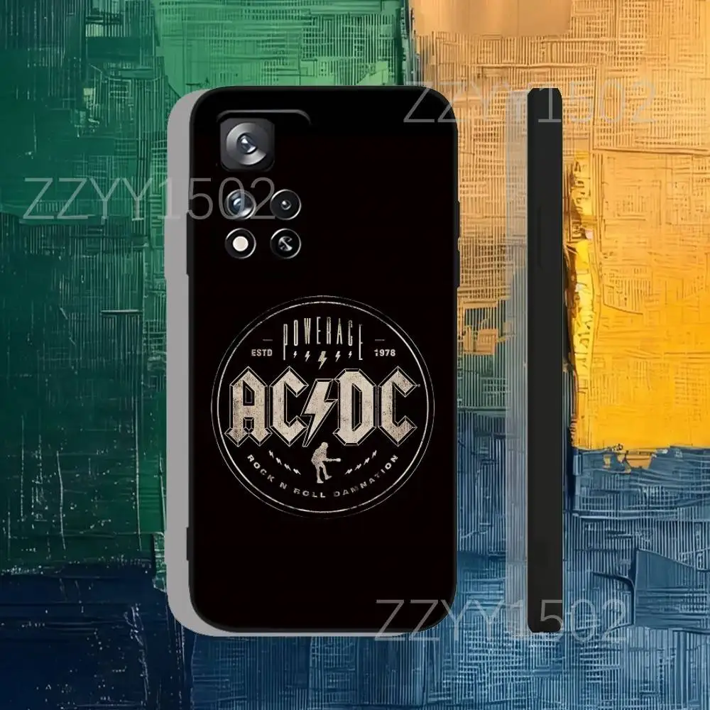 A-AC Band D-DC  Phone Case For Samsung S25,S24,Ultra,S20,S30,Plus,S22,S23,Ultra,Plus,5G Black Silicone Soft