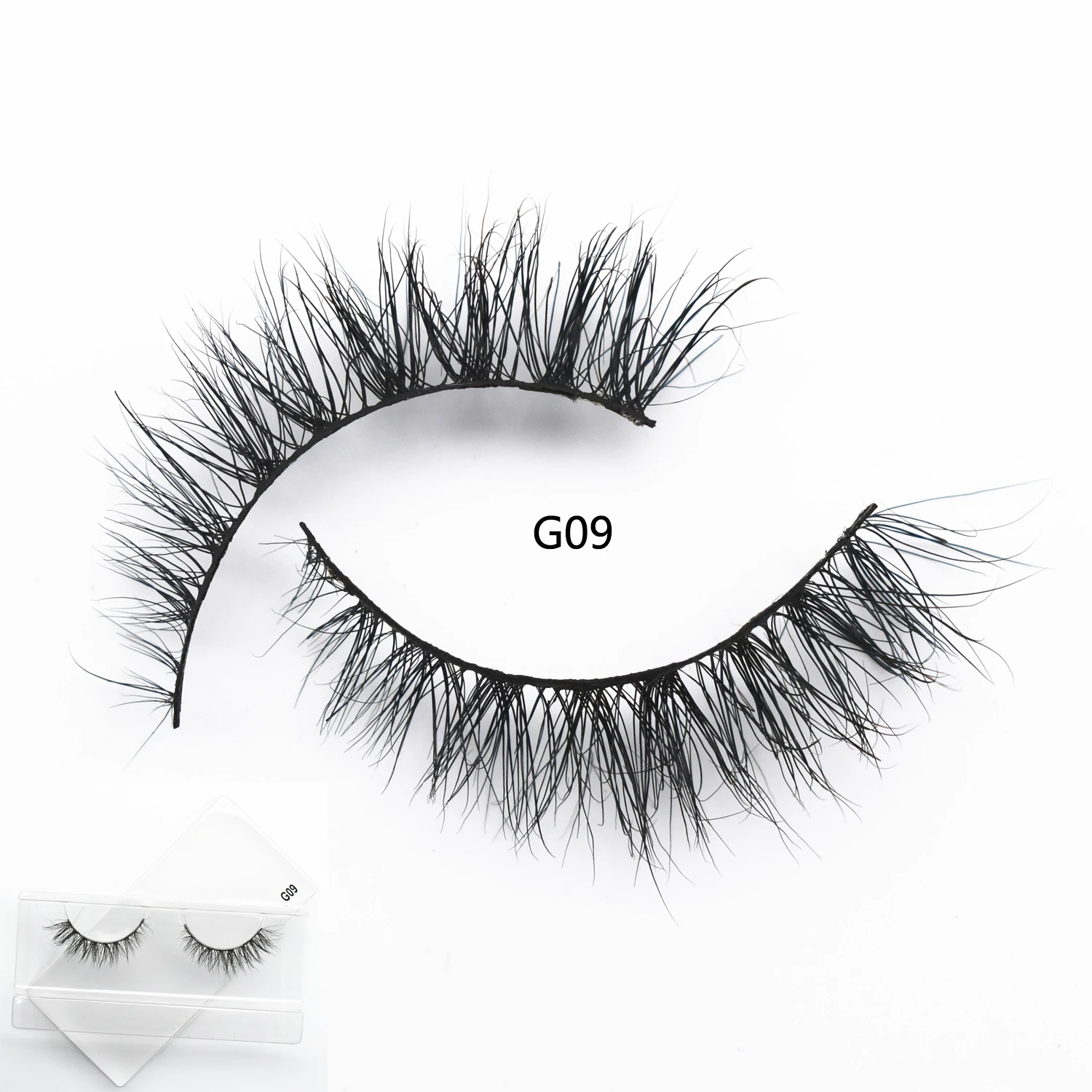 G09 Mink Lash Fluffy Flare Mink Eyelashes 3D False Eyelash For Smaller Shaped Eyes 13mm Medium Length Eyelashes Full Volume Lash