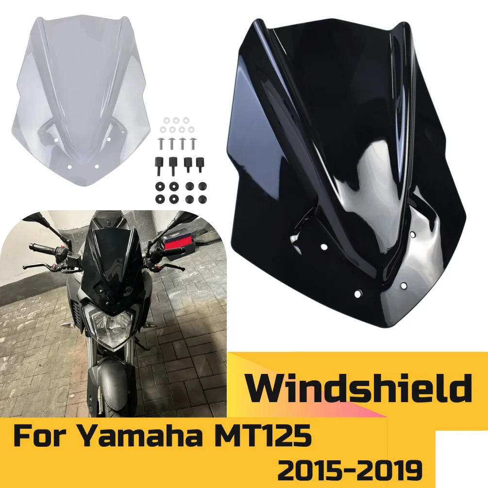 MT125 Windshield Windscreen Wind Deflector Air Screen Shield For Yamaha MT-125 2015-2019 2018 For MT 125 Motorcycle Accessories