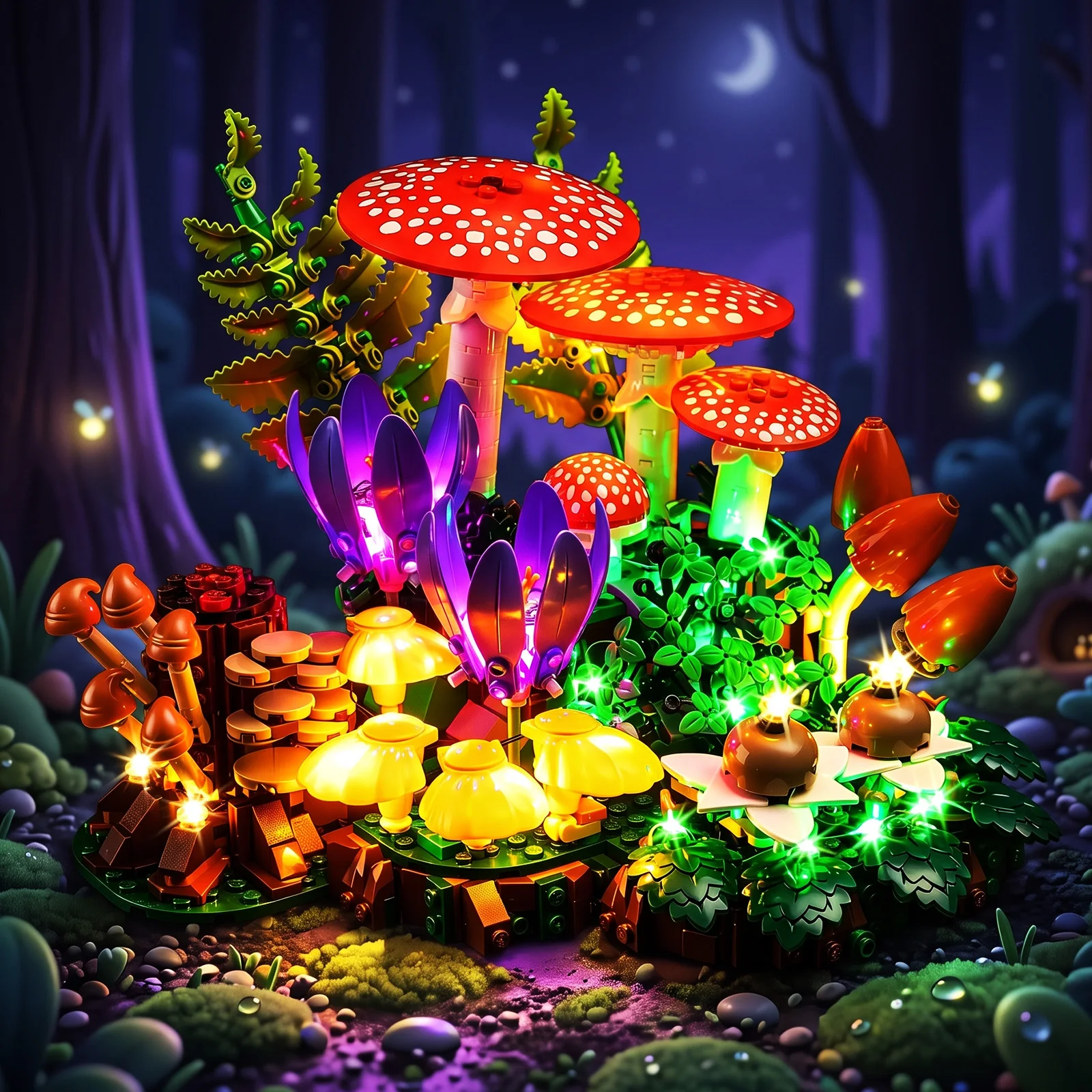 Kyglaring LED-Licht-Set geeignet für Lego Woodland Mushrooms 11505 Bausteine, Lego-Bausteine nicht enthalten.