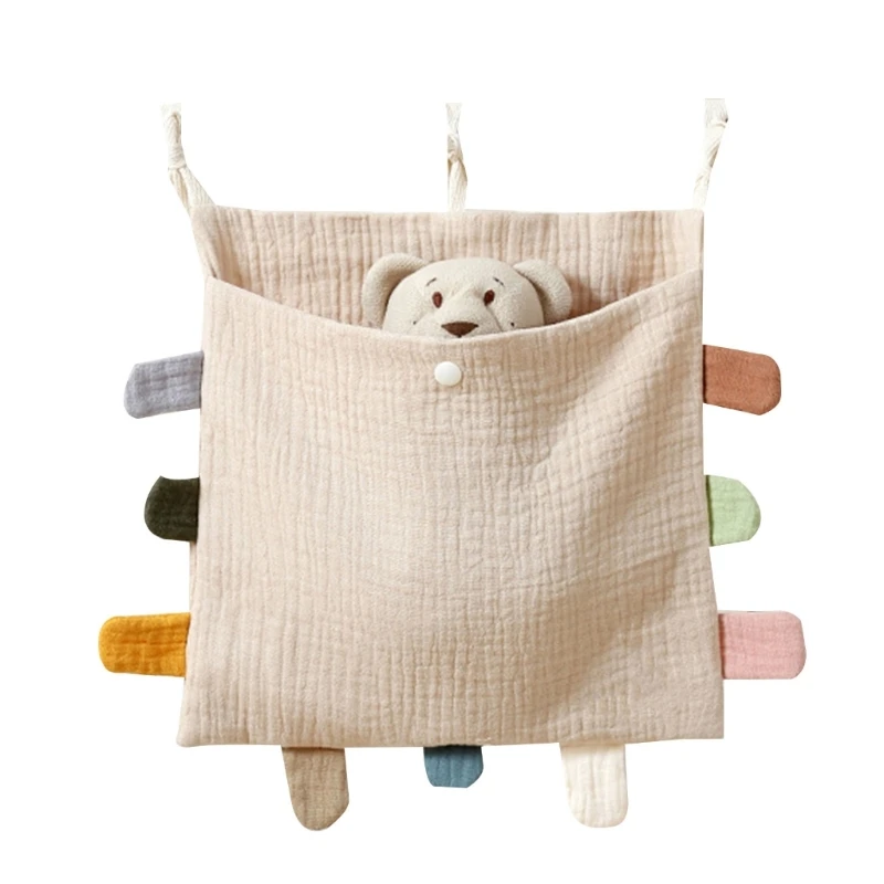 Baby Bed Side Organiser Cotton Bed Storage Bag Baby Essentials Storage Bag Baby Hanging Bag for Baby Nappy Toy Clothes