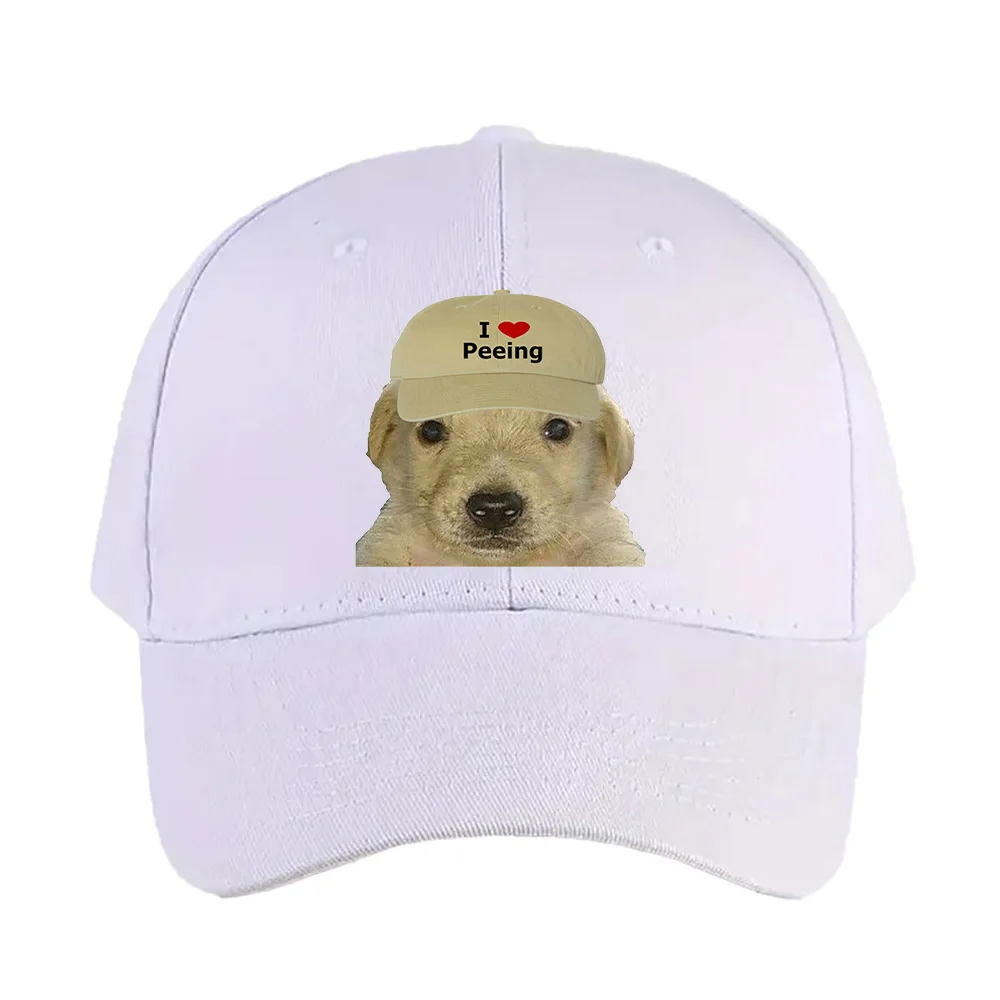 I Heart Peeing  kawaii dog Summer Woman Man Adult Baseball Cap Adjustable with Curved Brim duckbill cap protection sun hats