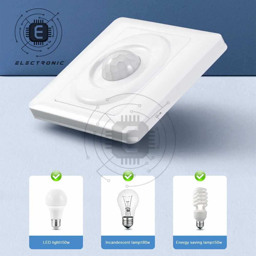 Human Body Sensor Switch Wall Lamp Switch Infrared Motion Detector Light Switches 220v Intelligent Delay Switch for Corridor