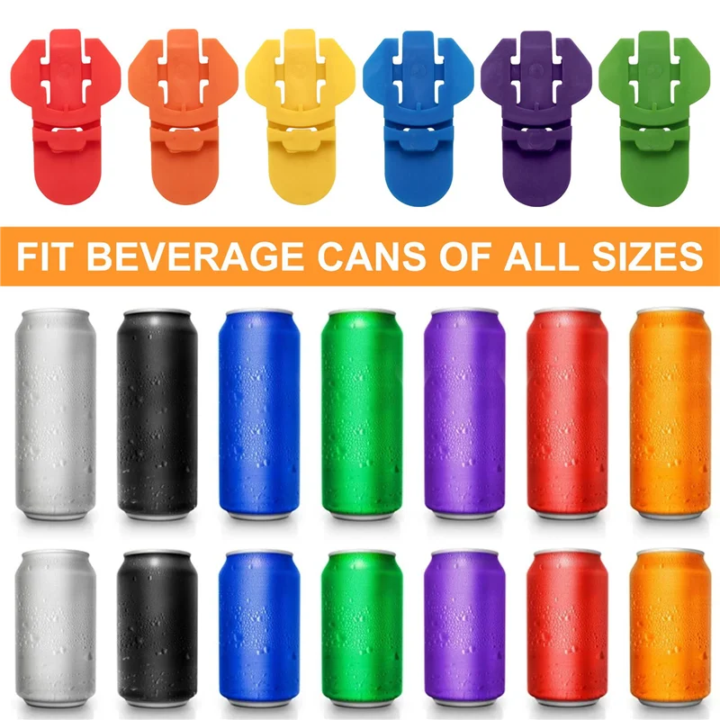 درع مشروبات مشفرة ملونة AA80 وواقي صودا للعائلة، 12 قطعة من فتاحات علامات التبويب البلاستيكية الملونة الممتعة لعلب البيرة أو الصودا