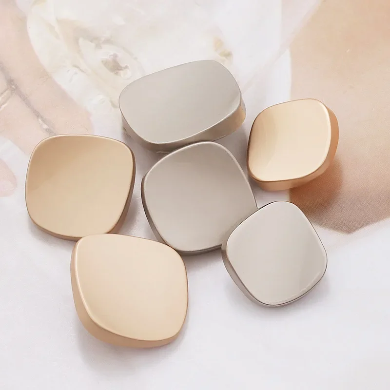 10pcs Fashionable Buttons 20/25mm Matte Golden/Silvery Metal Shank Buttons DIY Clothes Decorative Buttons