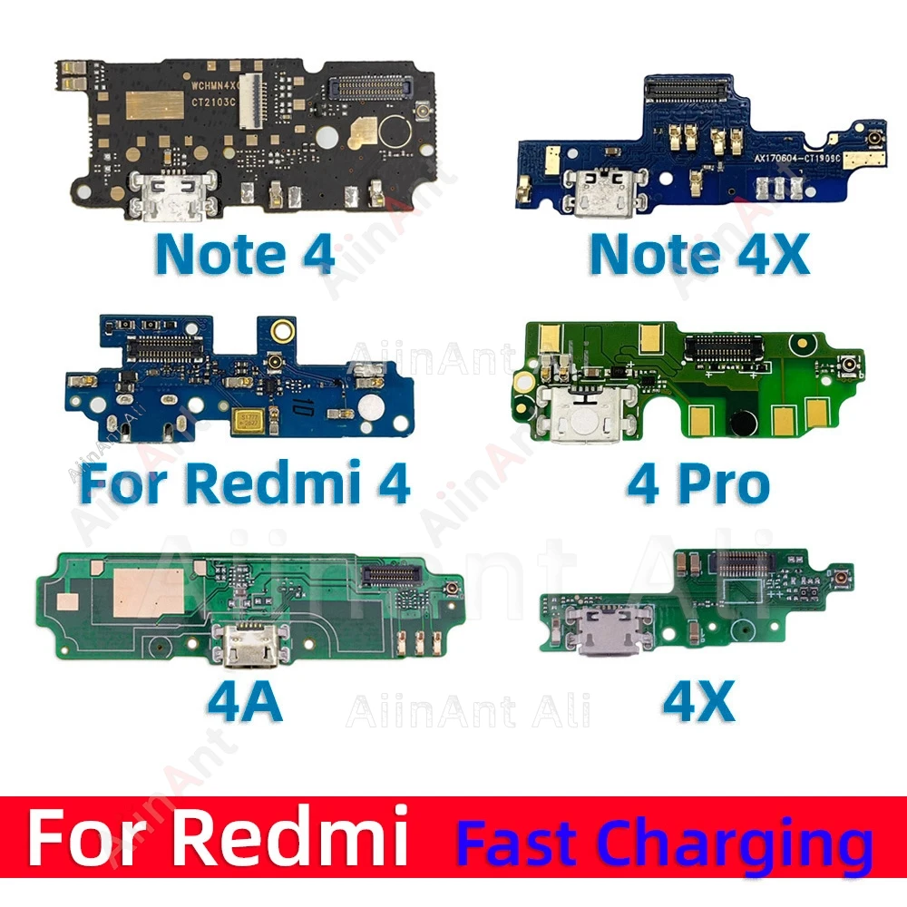 AiinAnt USB Port Charger Board Dock Connector Charging Flex Cable For Xiaomi Redmi Note 4 4A 4x Pro Prime Global Parts