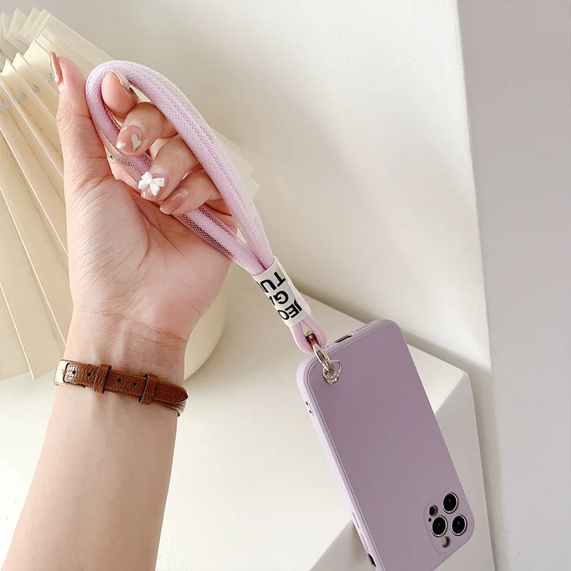 Double Color Weave Mobile Phone Straps Keychain Key Ring Braided Rope Gifts For Women Men Bag Accessorie Diy Handmade Hand Rope