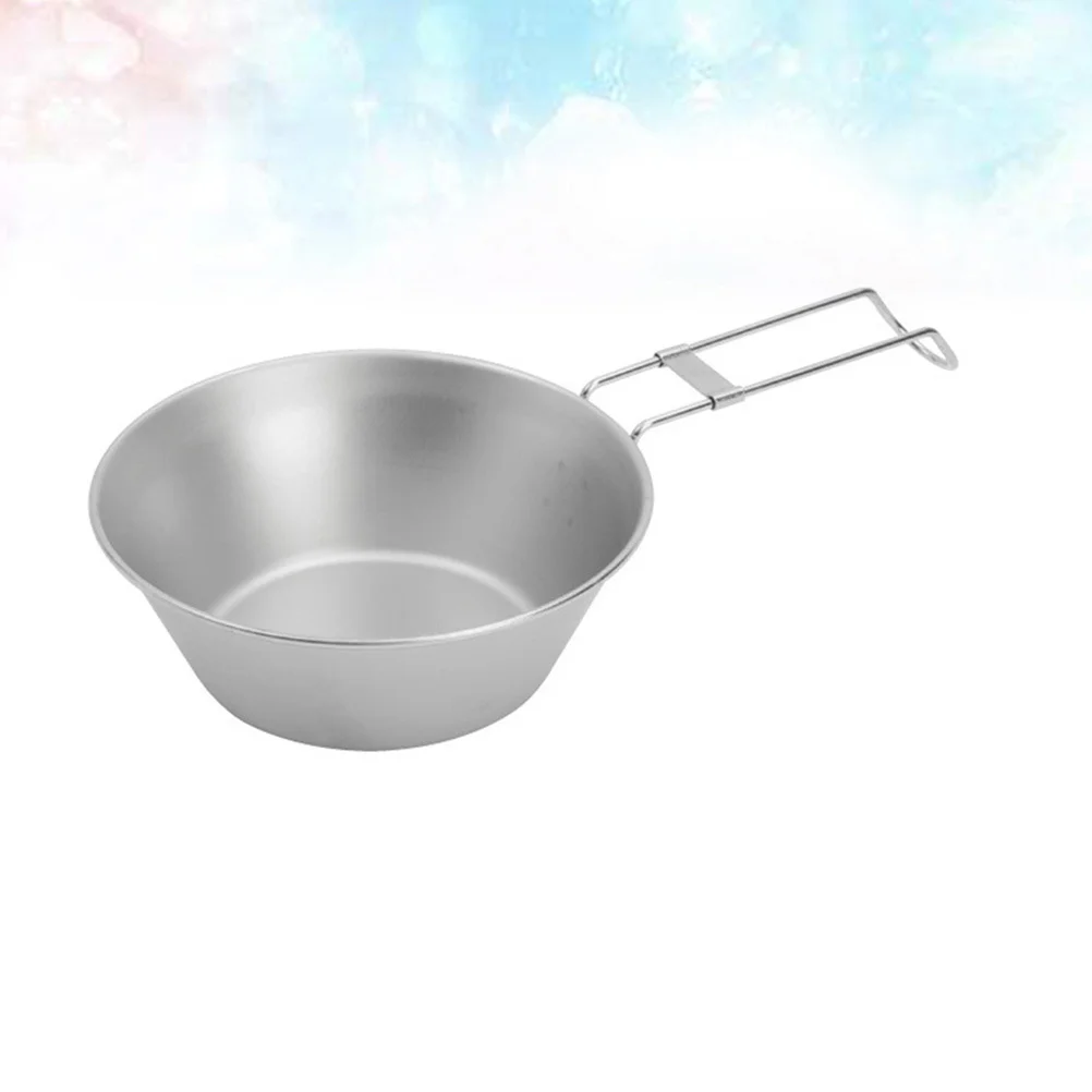 

1Pcs Foldable Stainless Steel Outdoor Bowl Portable Camping Travel Lightweight Cup Handle Durable 304 Material Picnic Hiking