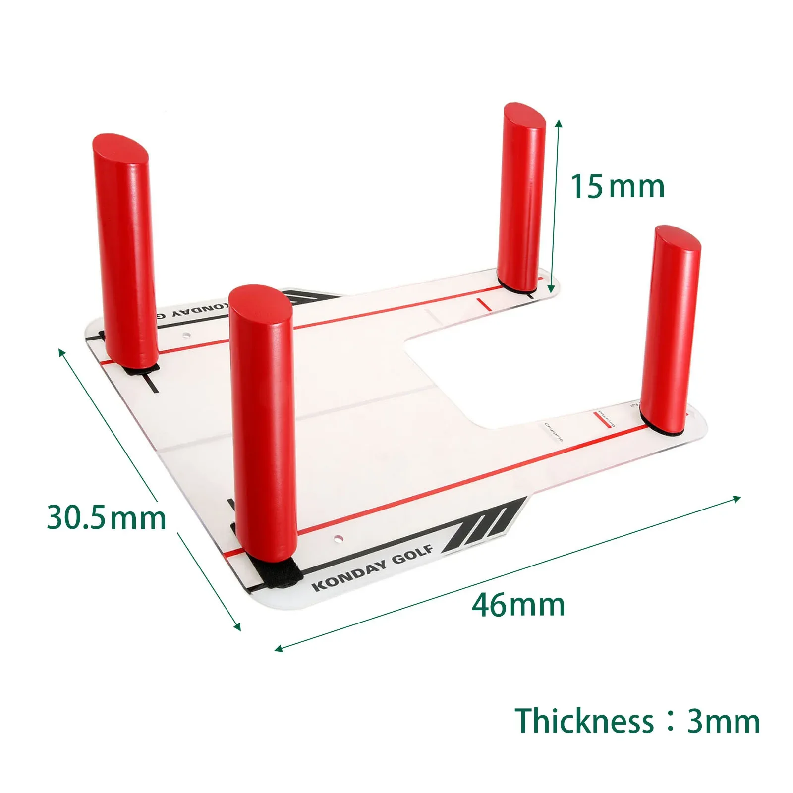 Golf Swing Trainer Swing Straight Draw Fade Practice Mirror Golf Aiming Hitting Trainer 4 Red Speed Rods Mirror Speed Trap Base