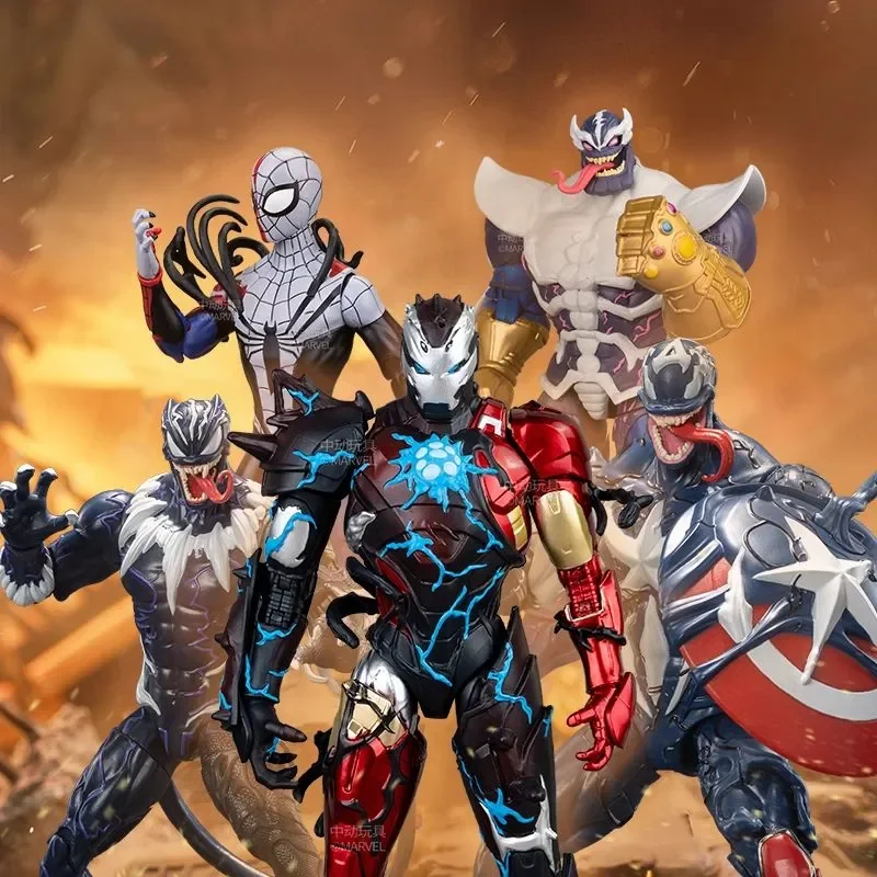 

Marvel Venom Series Action Figure Avengers Captain America Black Panther Collectible Model Toy for Adults Fans Gift