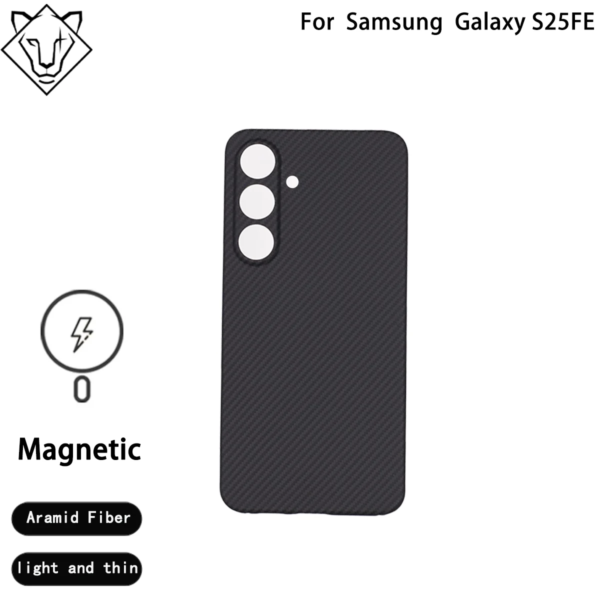 حافظة من ألياف الأراميد لهاتف سامسونج جالاكسي S25Fe حافظة من ألياف الكربون S24Fe غطاء هاتف 600D حافظات ألياف الأراميد رفيعة للغاية