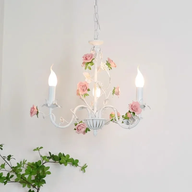 GHJUYIOL American style bedroom pendant light, restaurant light, European style retro princess style master bedroom room pendant