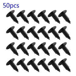 50x Car Black Plastic Rivets Retainer Clip 4mm X 5mm X 12mm For Car Bumper Fender Clips Fastener Interior Accessories