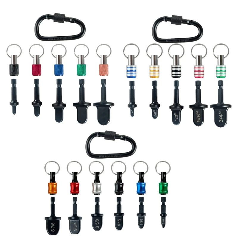 HVAC Swaging Tool Set, 5/6Pcs Pipe Expander Bits with Shank and Keychain Bit Holders for Air Conditioner Repair