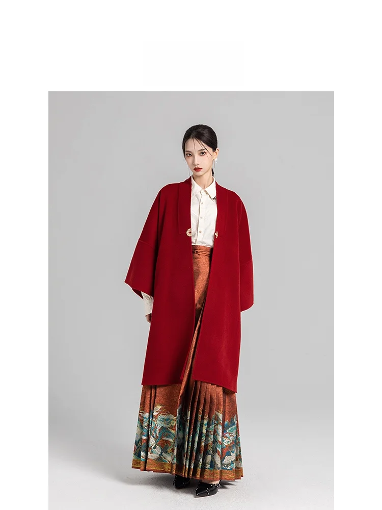 

Anytime New Chinese Sle Woolen Coat Women's Traditional Hanfu Outerwear Straight Cut Commute Faion Pure Online S