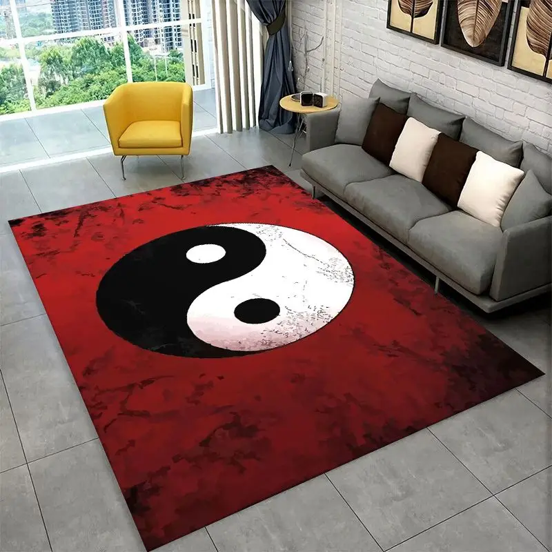 Meditation Yin Yang Tai Chi Bagua Yoga Large Area Rug Non-slip Carpet for Bedroom Living Room Sofa Doormat Home Decor Floor Mat