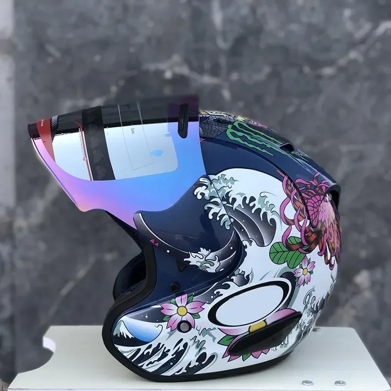 Ram3 Oriental Dragon Half Helmet Motorcycle Off-Road Summer Helmet Downhill Racing Mountain Cross Casco Capacete Men and Women