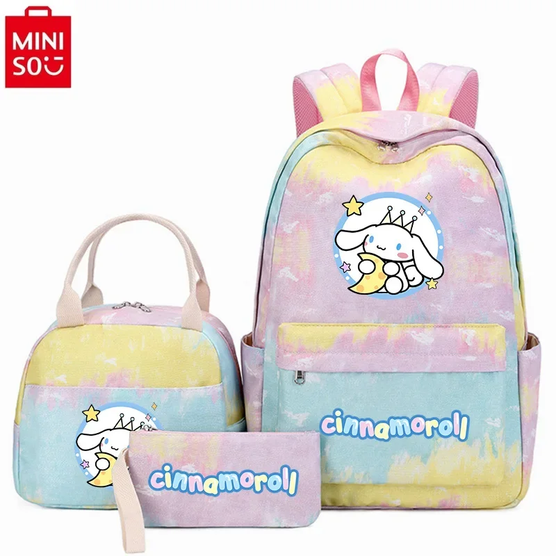 

MINISO 2024 New Jade Guigou Cartoon Student High Quality Nylon Sweet, Fresh and Cute Large Capacity Three Piece Backpack