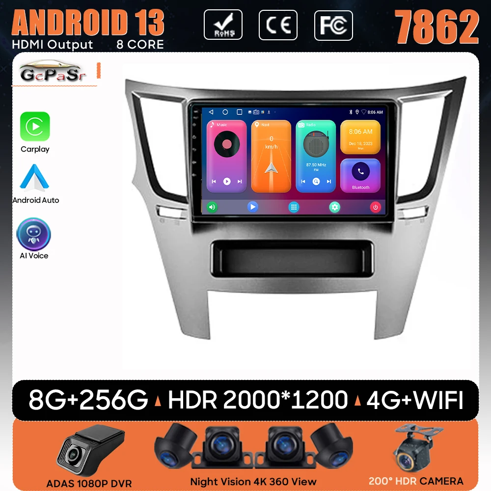 

Car Radio Android 13 For Subaru Outback 4 BR Legacy 5 2009 - 2014 GPS Navigation Auto Stereo Wifi Multimedia Player 4G No 2din