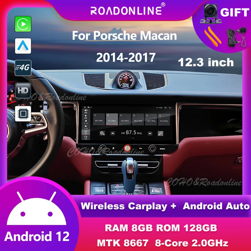 Android audio For Porsche Macan 2014-2017 12.3'' Android 12 Octa Core 1920*720 8+128G Gps Autoradio Car radio with screen