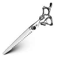 XUANFENG Silver Barber Hair Scissors 7-inch Cutting Scissors and Thinning Scissors Dragon Handle