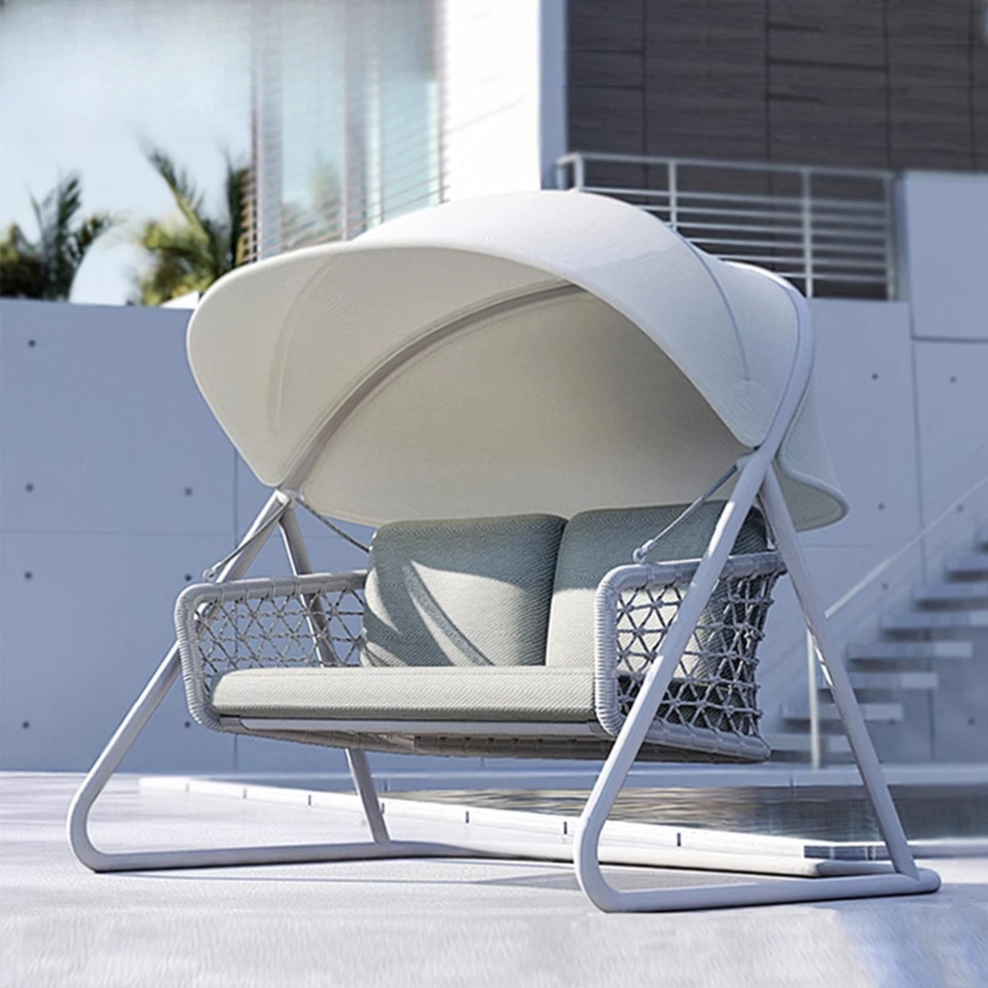 Outdoor villa courtyard garden hanging basket leisure Internet celebrity homestay yard rocking chair open air waterproof sun pro