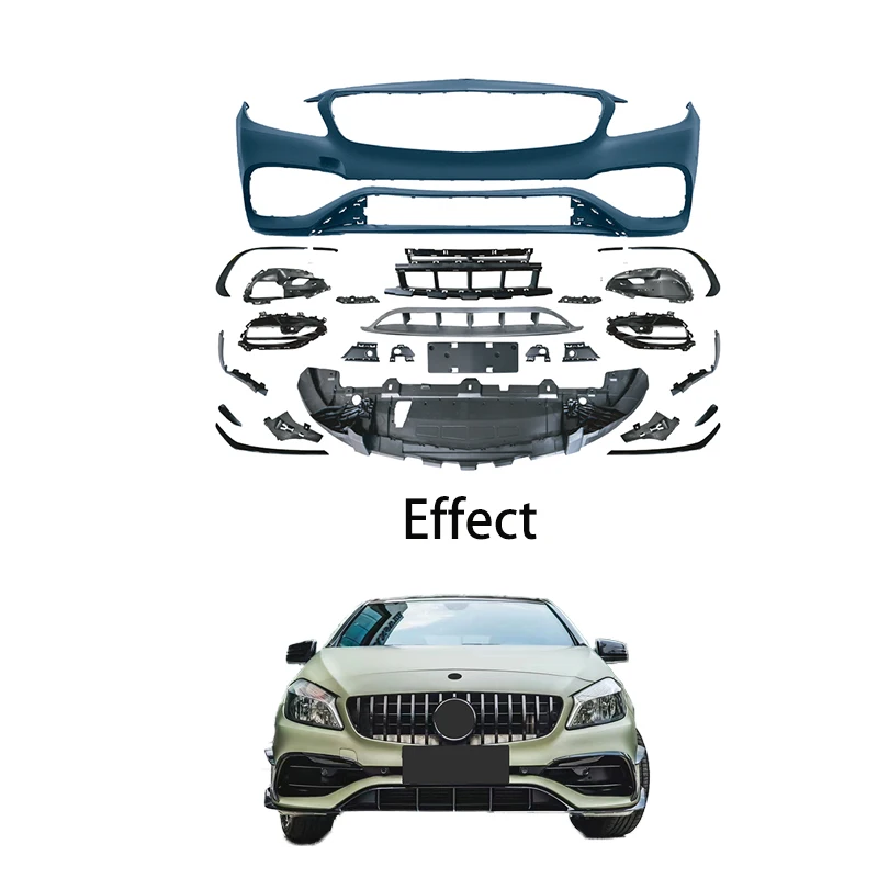 

BR Factory Price Auto Parts Bumpers Body Kit for Mercedes Benz a Class W176 2013-2018 Facelift to A45